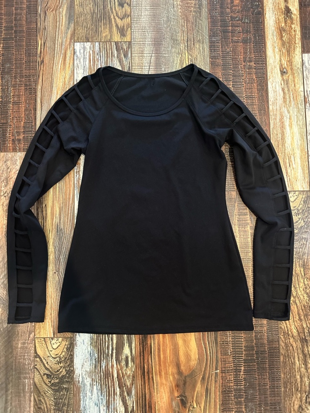 Women’s Black Long Sleeve Cutout Top